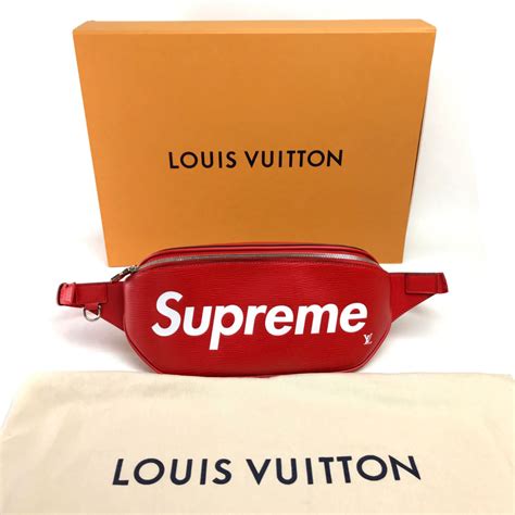 real lv red white bum bag waist fanny pack supreme|louis vuitton fanny bag.